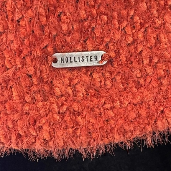 Hollister Crop Sweater XS Burnt Orange Top Long Sleeve Button Up Very Soft Y2K - Picture 4 of 9